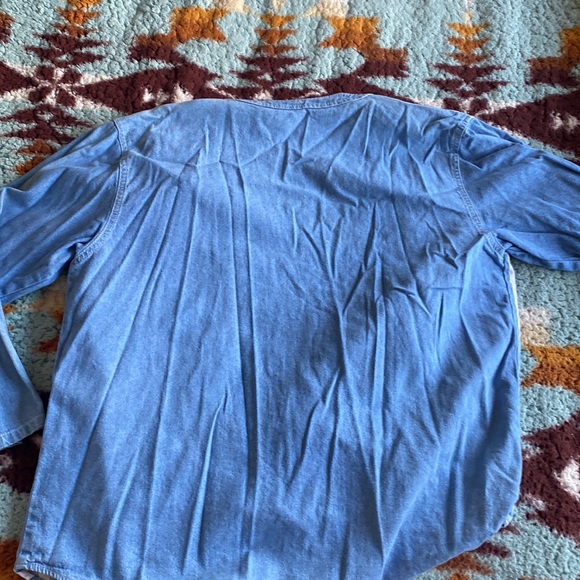 Signal button down denim and white striped long sleeve - Picture 6 of 6